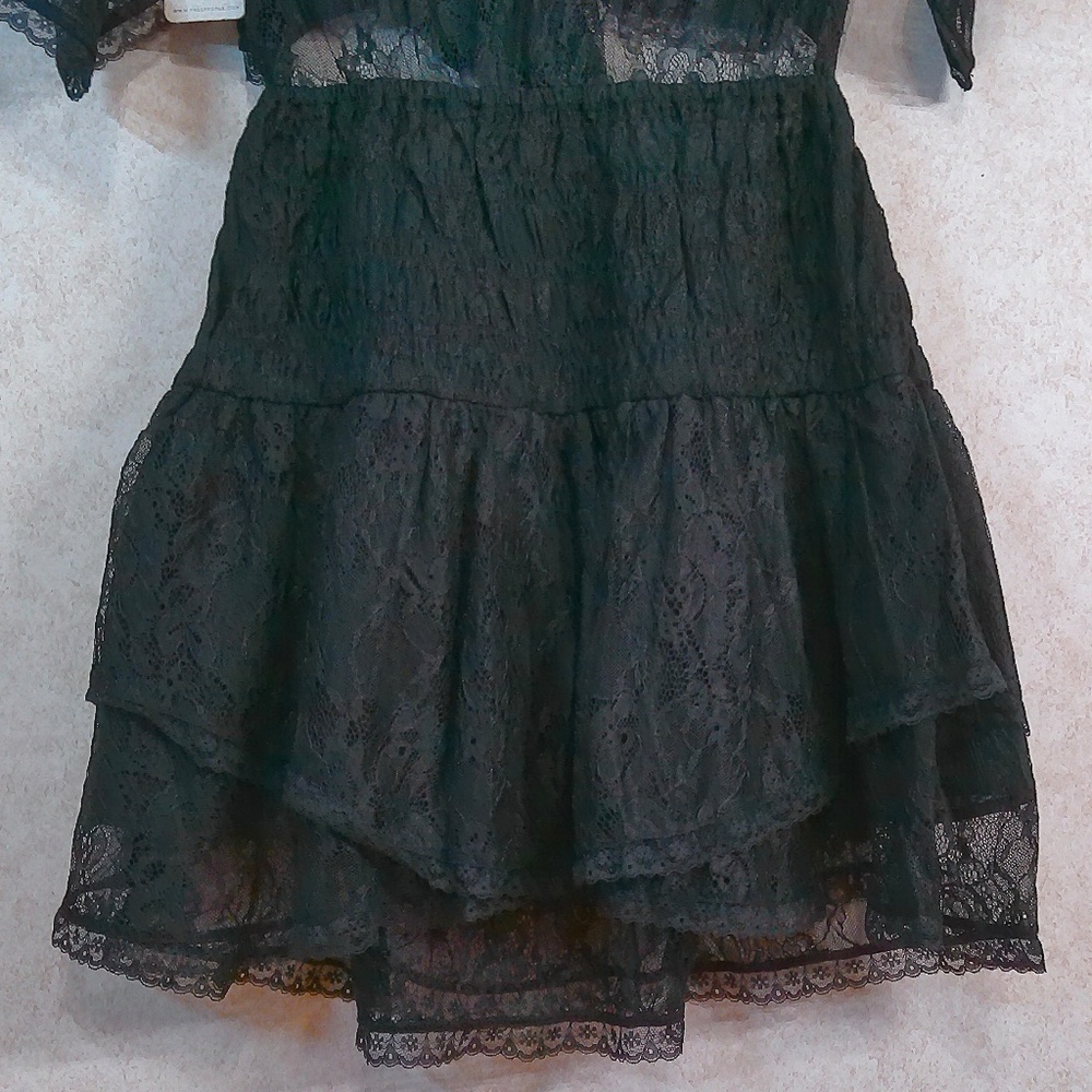 Free People Black Lace Mini Dress - Picture 6 of 13
